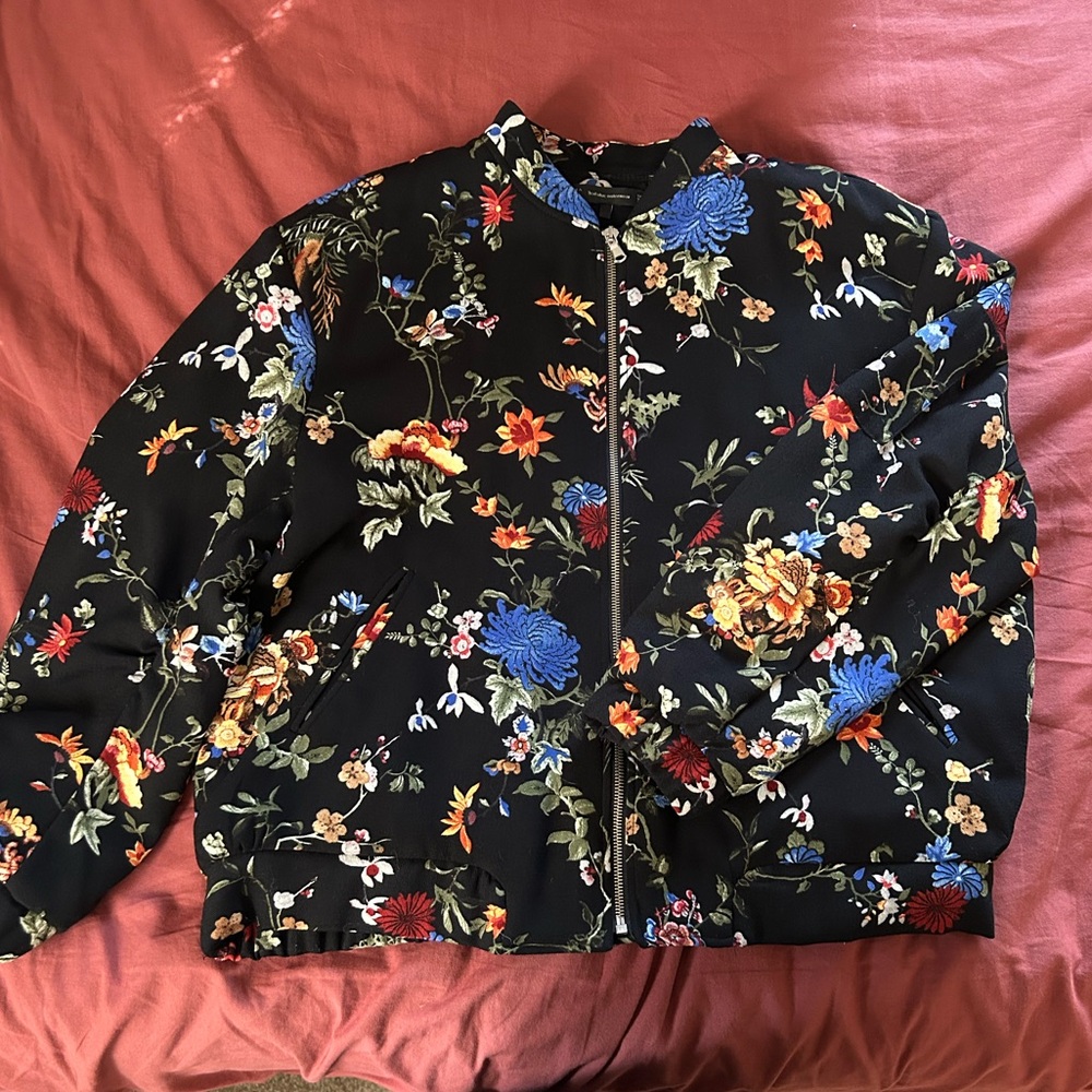 Zara floral bomber jacket